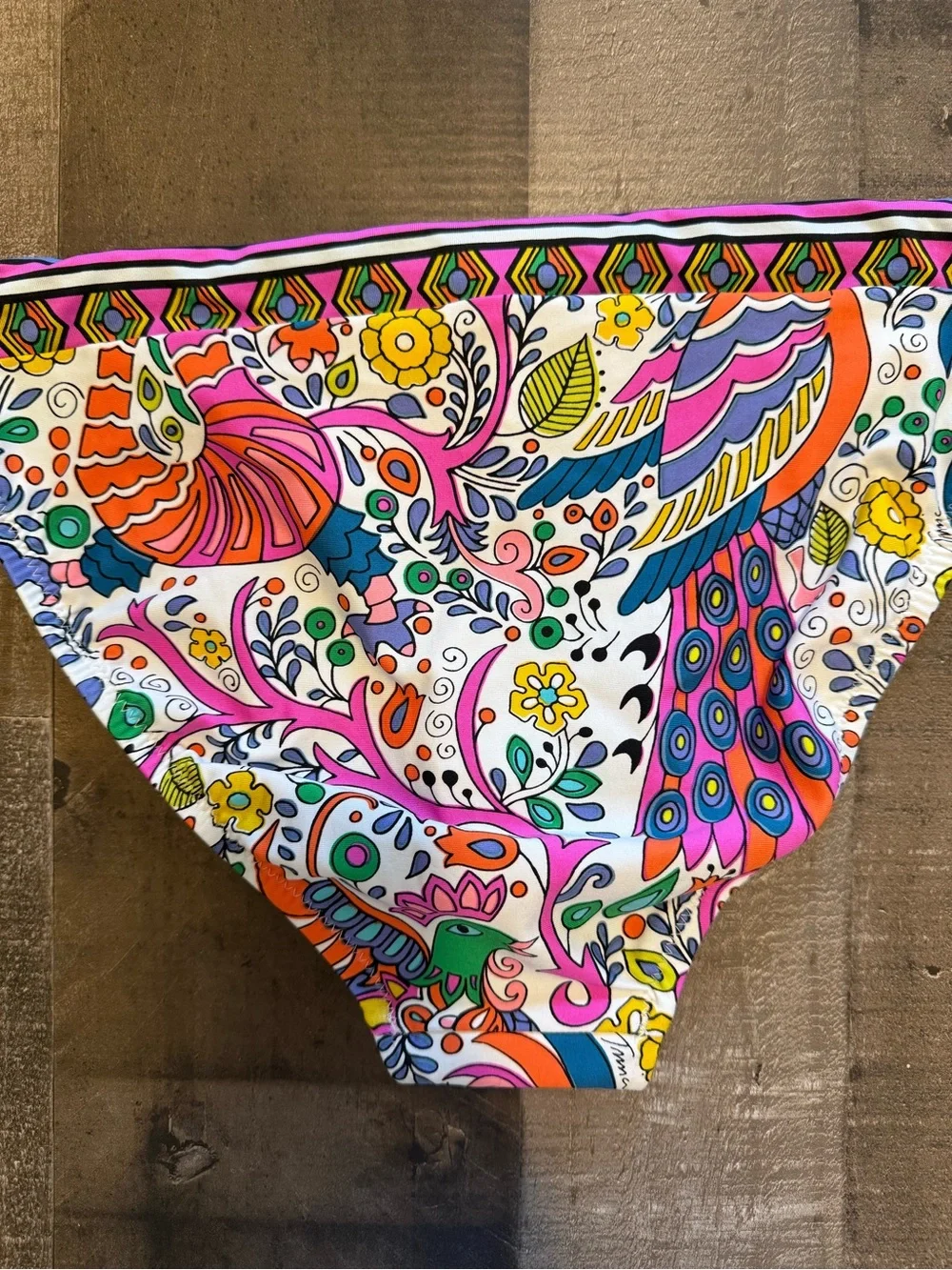 Trina Turk Jungle Beach Multicolor Tie-Side Bikini Bottoms size 12